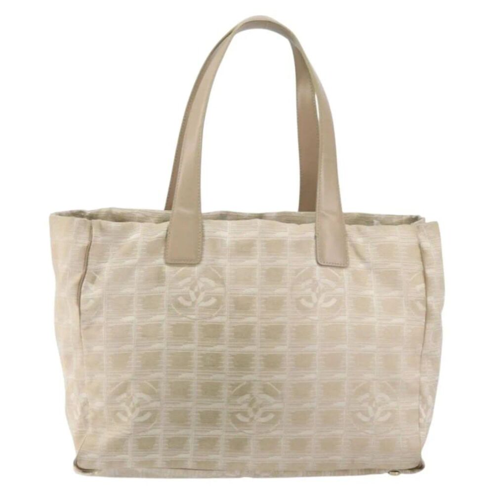 Chanel Travel Line Tote Nylon Beige Nylon Tote Bag Bag